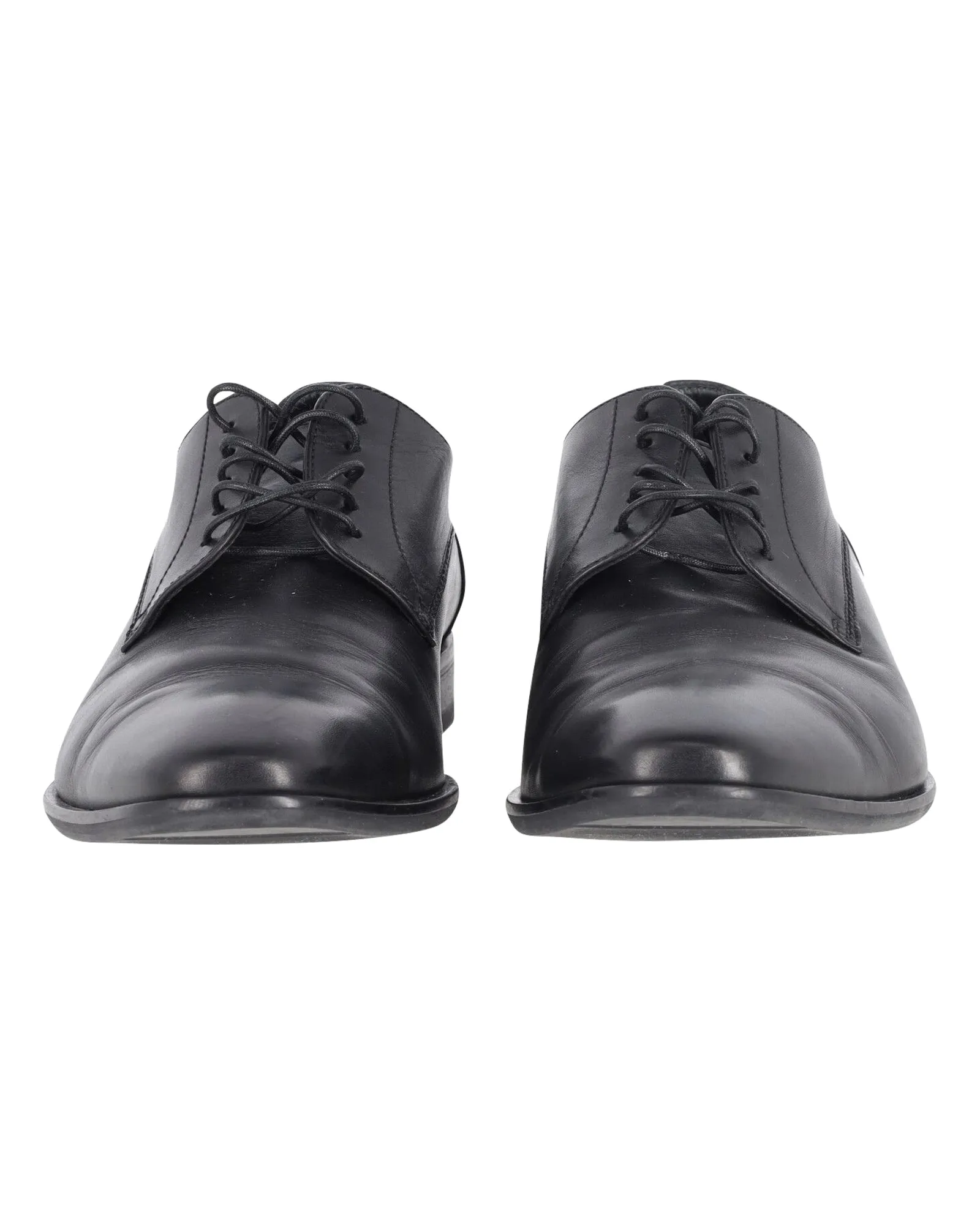 Hugo Boss Derby Lace-Up Formal Shoes in Black Leather