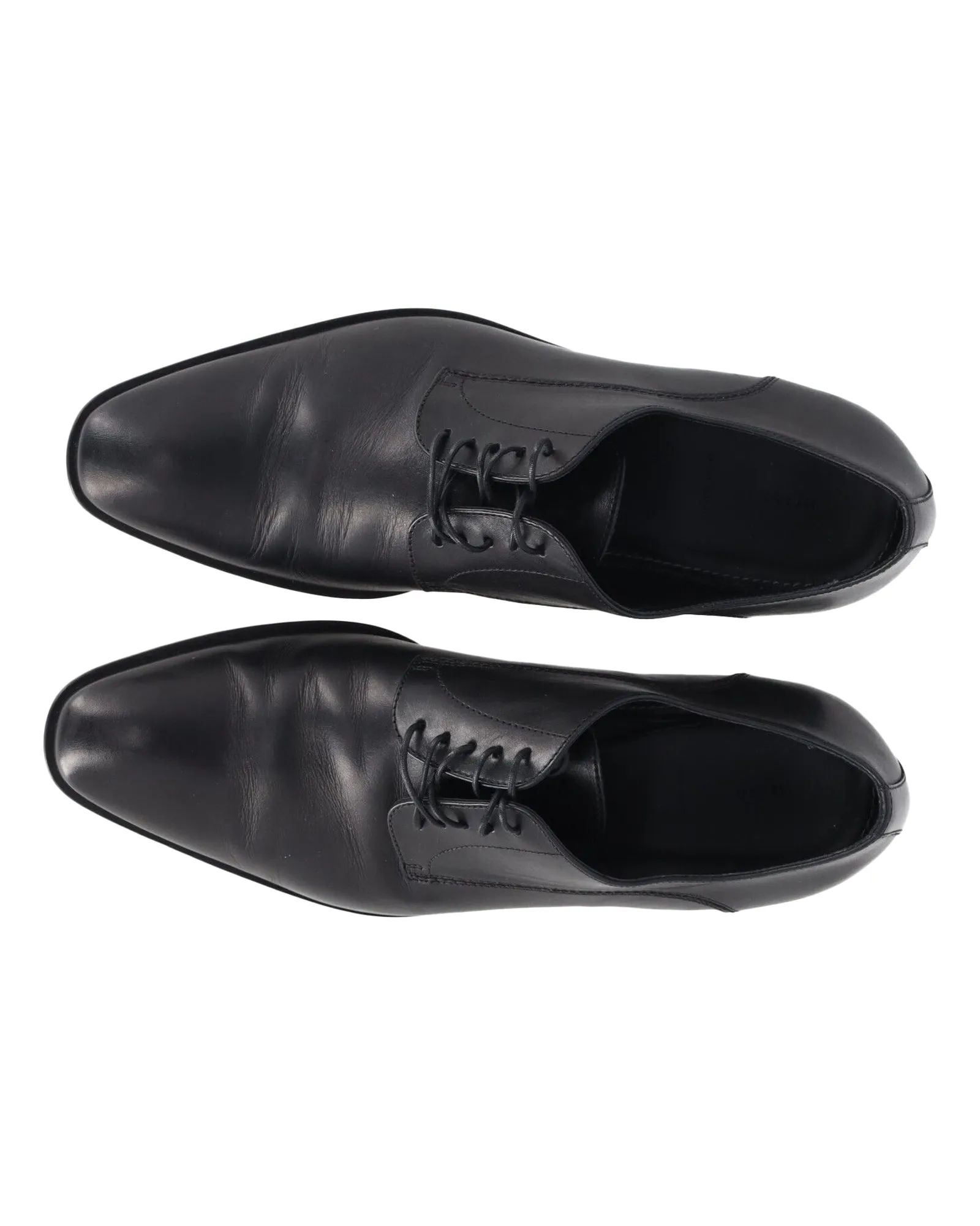 Hugo Boss Derby Lace-Up Formal Shoes in Black Leather