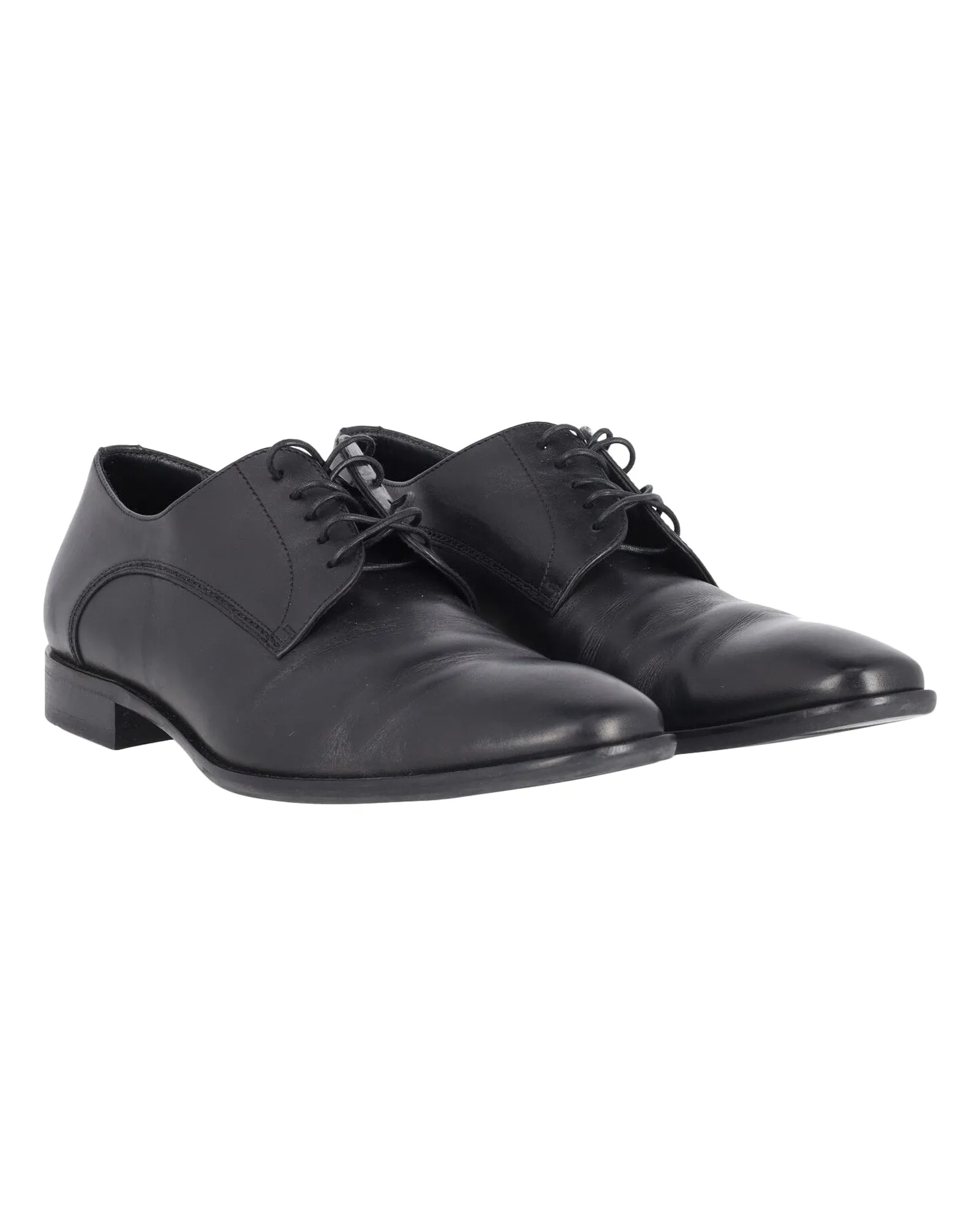Hugo Boss Derby Lace-Up Formal Shoes in Black Leather
