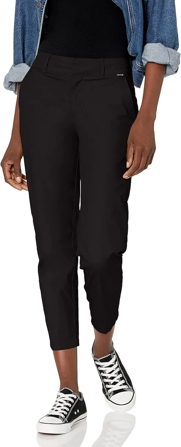 Hurley Women's Lowrider Flat Front Tapered Fit Chino Pants