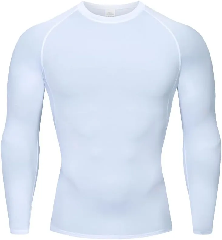 HYCOPROT Compression Shirts for Men Athletic Long Sleeve Base Layer Workout Rash Guard Shirt