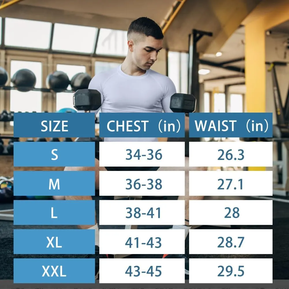 HYCOPROT Compression Shirts for Men Athletic Long Sleeve Base Layer Workout Rash Guard Shirt