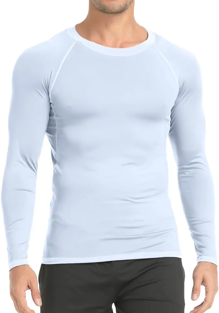 HYCOPROT Compression Shirts for Men Athletic Long Sleeve Base Layer Workout Rash Guard Shirt