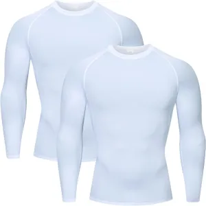 HYCOPROT Compression Shirts for Men Athletic Long Sleeve Base Layer Workout Rash Guard Shirt