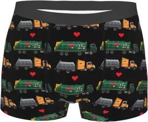 I Love Garbage Trucks Men Workout Boxer Briefs Elastic Waistband Moisture Wicking Gym Shorts Print Breathable Pants