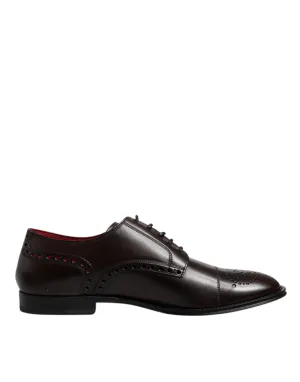 International delivery Calfskin Dual-purpose Derby Gabbana Shoes Maroon Dolce & Men Leather Dress