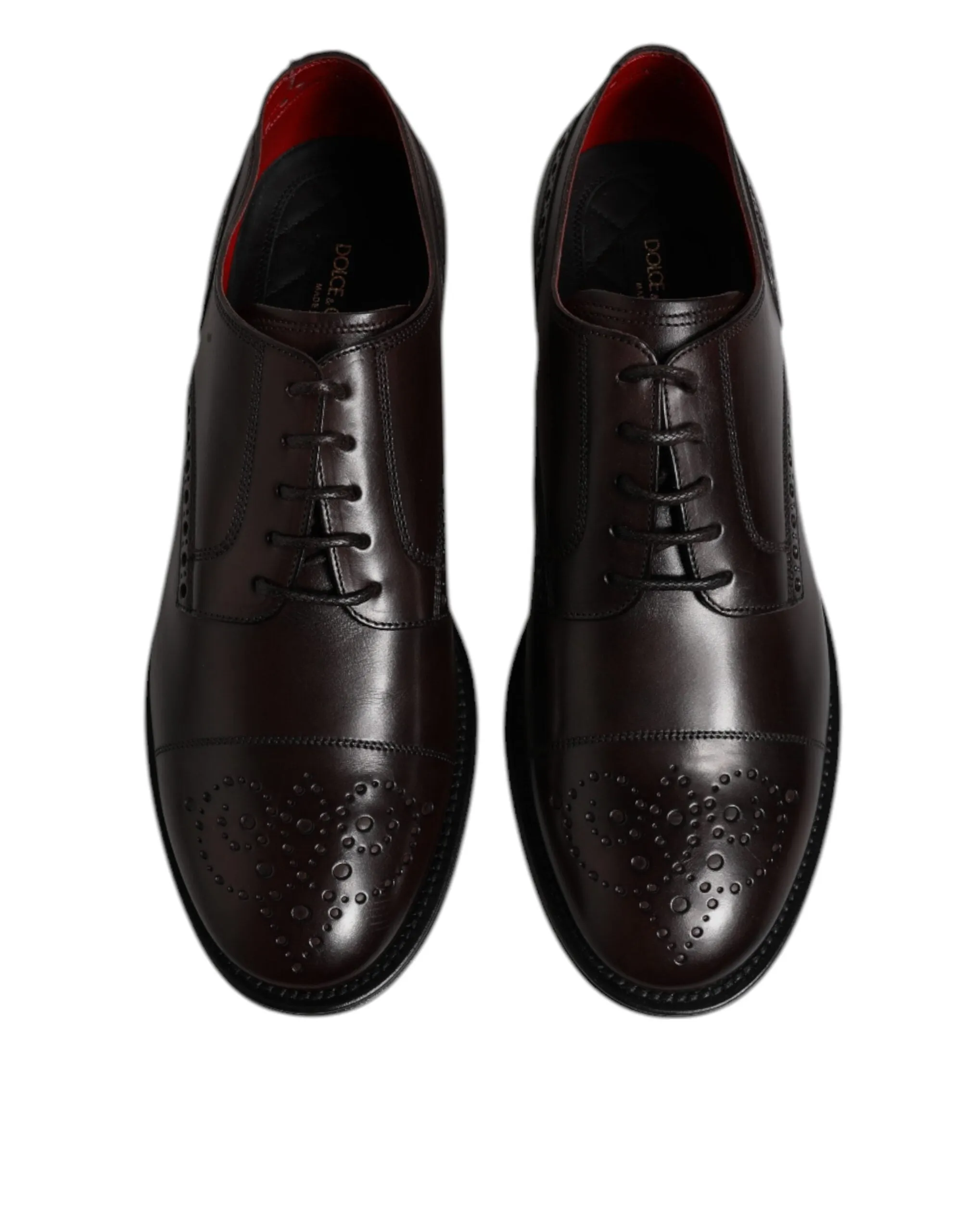 International delivery Calfskin Dual-purpose Derby Gabbana Shoes Maroon Dolce & Men Leather Dress