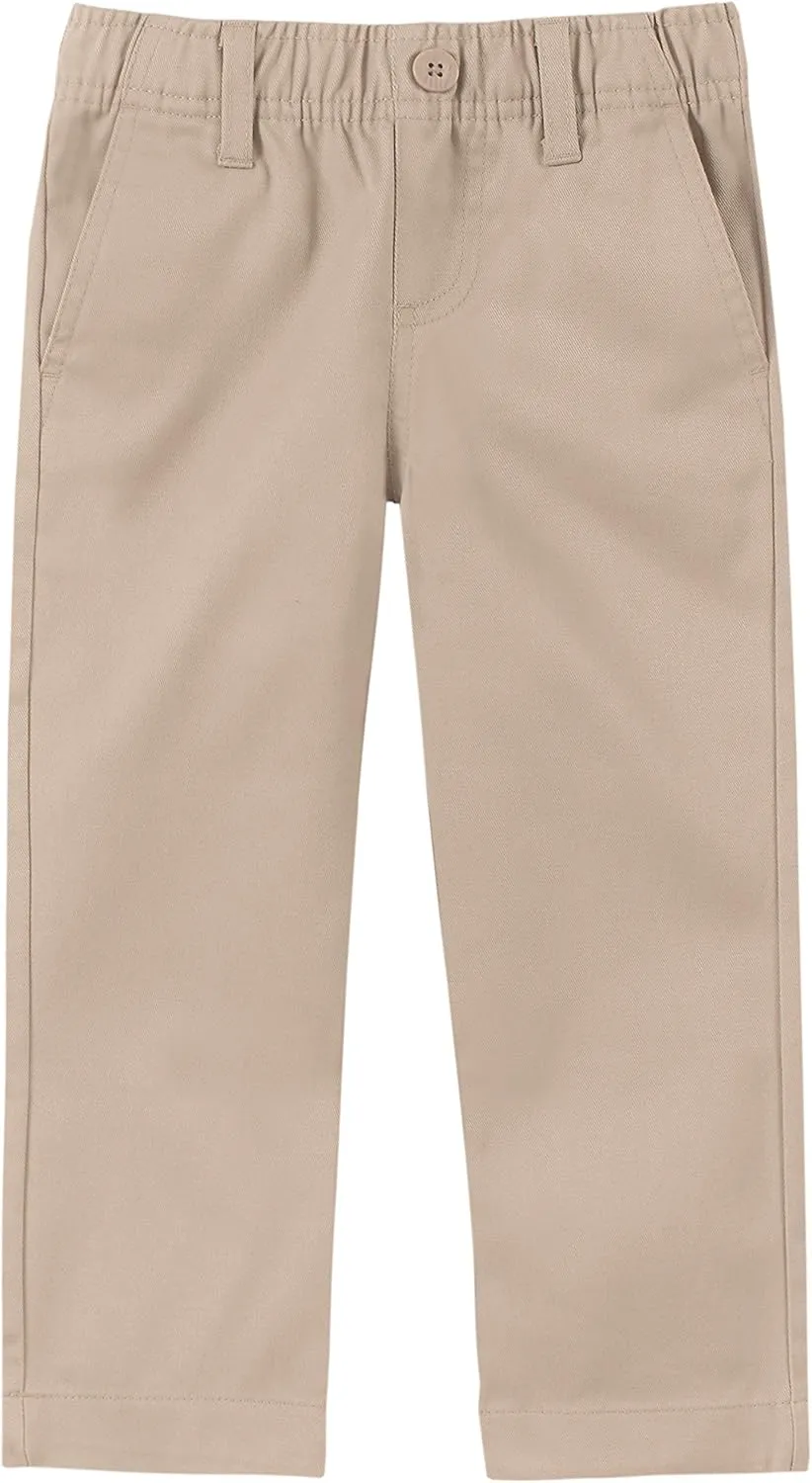 IZOD Boys' School Uniform Twill Pants, Flat Front & Comfortable Waistband with 5 Pockets