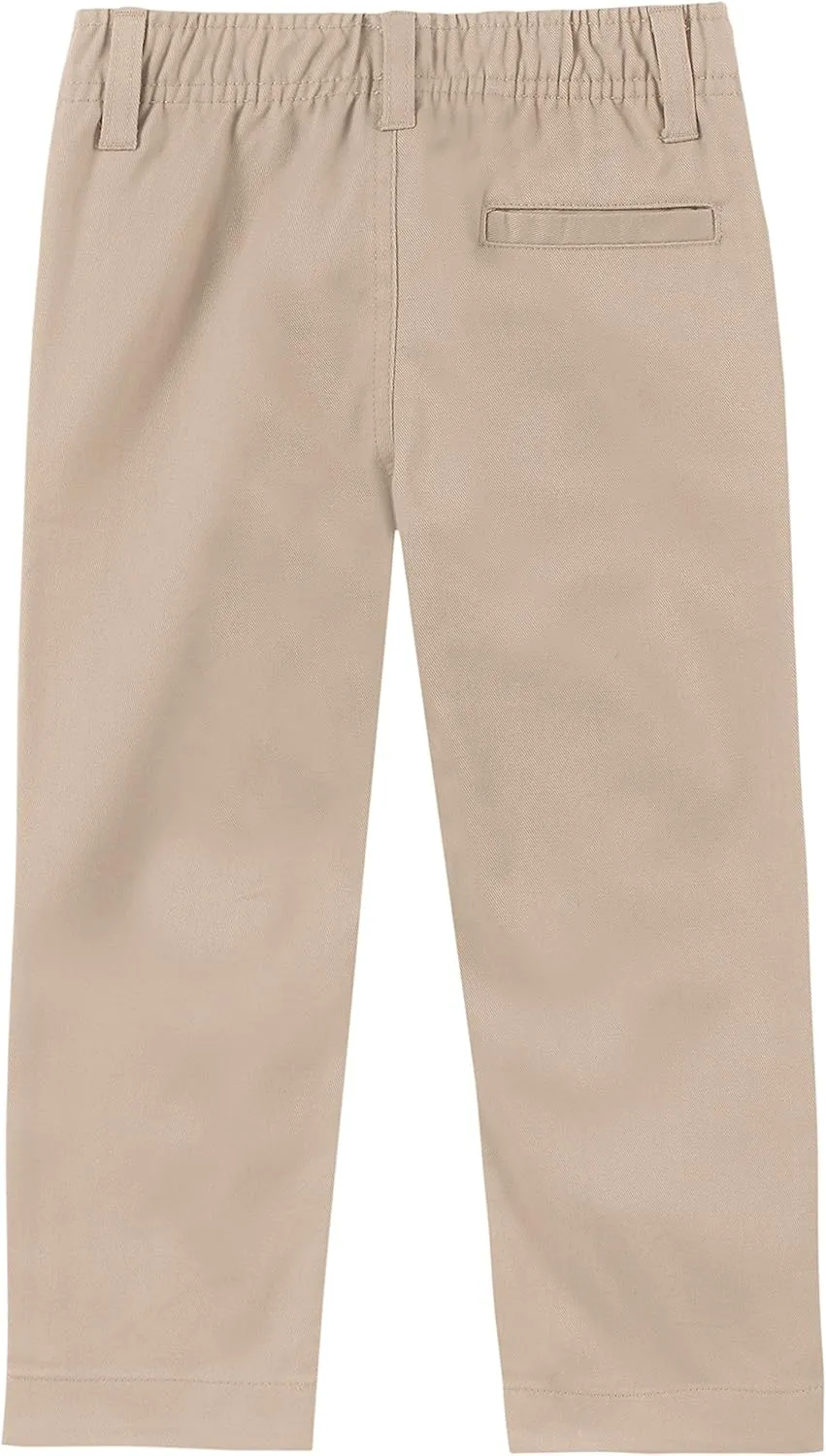 IZOD Boys' School Uniform Twill Pants, Flat Front & Comfortable Waistband with 5 Pockets