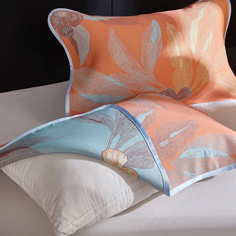 Jacquard Leaf Reversible Breathable Coverlet
