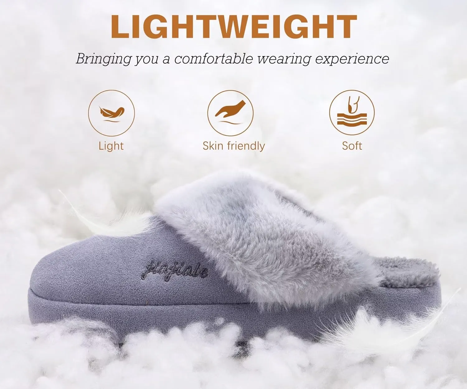 jiajiale Womens Fuzzy Slippers Platform Thick Cushion Comfy Warm Shearling Lined Scuff Slipper Ladies House Shoes Indoor Outdoor Hard Rubber Sole