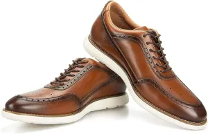 JITAI Men's Oxford Shoes,Dress Shoes Lace-up Wingtip Brogue Shoe Mens Lightweight Fashion Shoes.