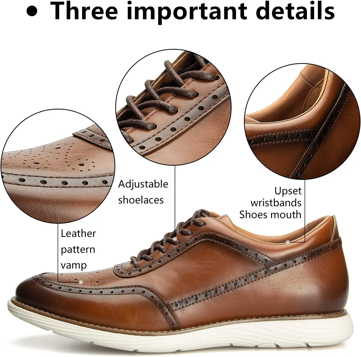 JITAI Men's Oxford Shoes,Dress Shoes Lace-up Wingtip Brogue Shoe Mens Lightweight Fashion Shoes.