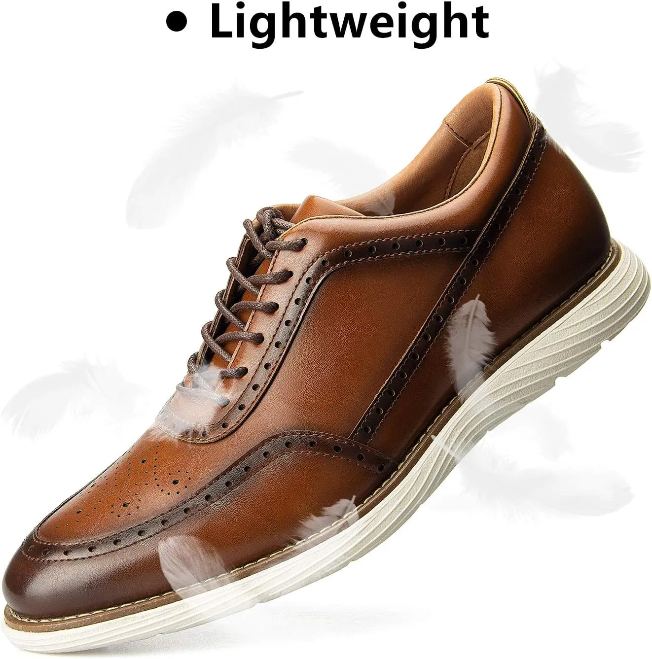 JITAI Men's Oxford Shoes,Dress Shoes Lace-up Wingtip Brogue Shoe Mens Lightweight Fashion Shoes.