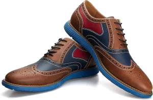 JITAI Men's Oxford Shoes,Dress Shoes Lace-up Wingtip Brogue Shoe Mens Lightweight Fashion Shoes.