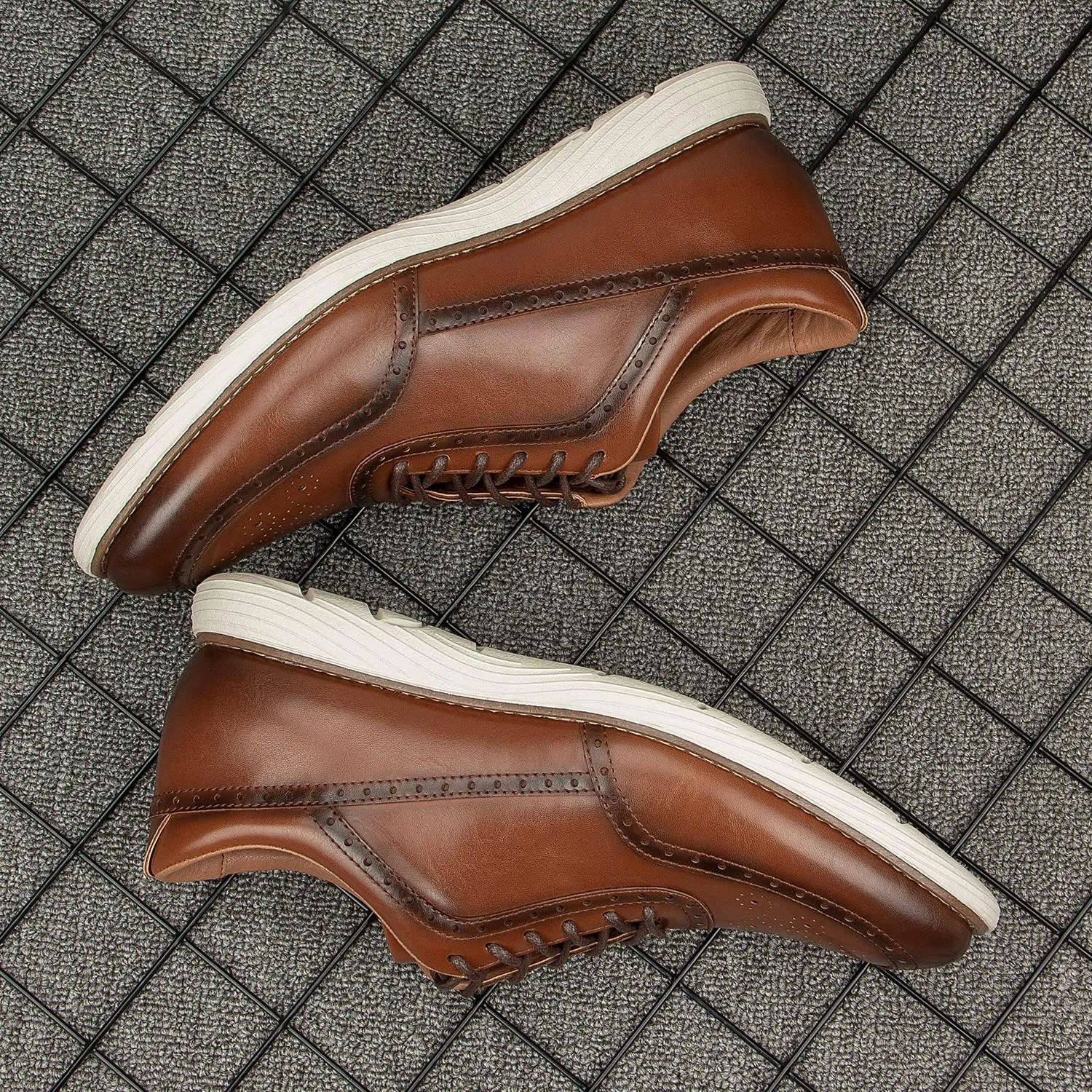 JITAI Men's Oxford Shoes,Dress Shoes Lace-up Wingtip Brogue Shoe Mens Lightweight Fashion Shoes.