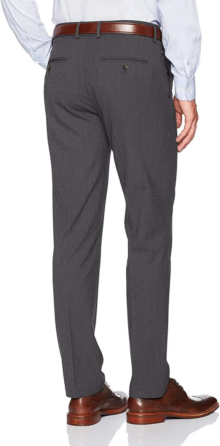J.M. Haggar Men's 4 Way Stretch Slim Fit Flat Front Dress Pant