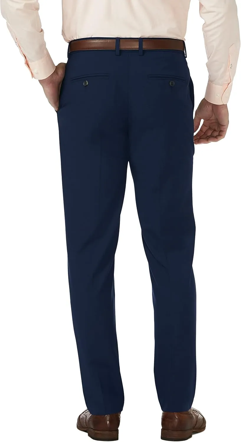 J.M. Haggar Men's 4 Way Stretch Slim Fit Flat Front Dress Pant