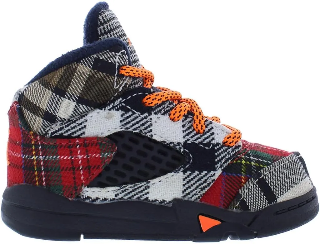 Jordan Toddler's 5 Retro Plaid Black/Total Orange (FD4813 008)
