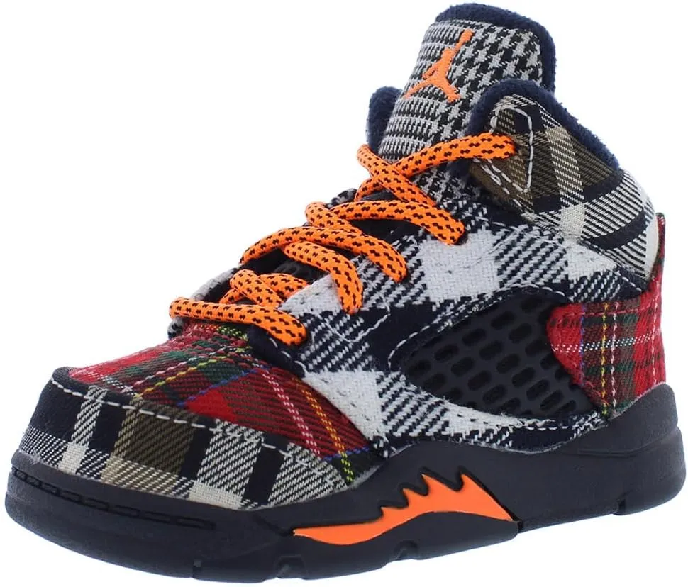 Jordan Toddler's 5 Retro Plaid Black/Total Orange (FD4813 008)