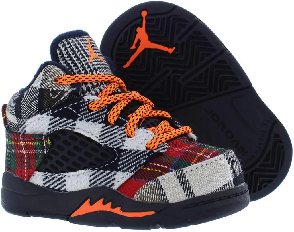 Jordan Toddler's 5 Retro Plaid Black/Total Orange (FD4813 008)