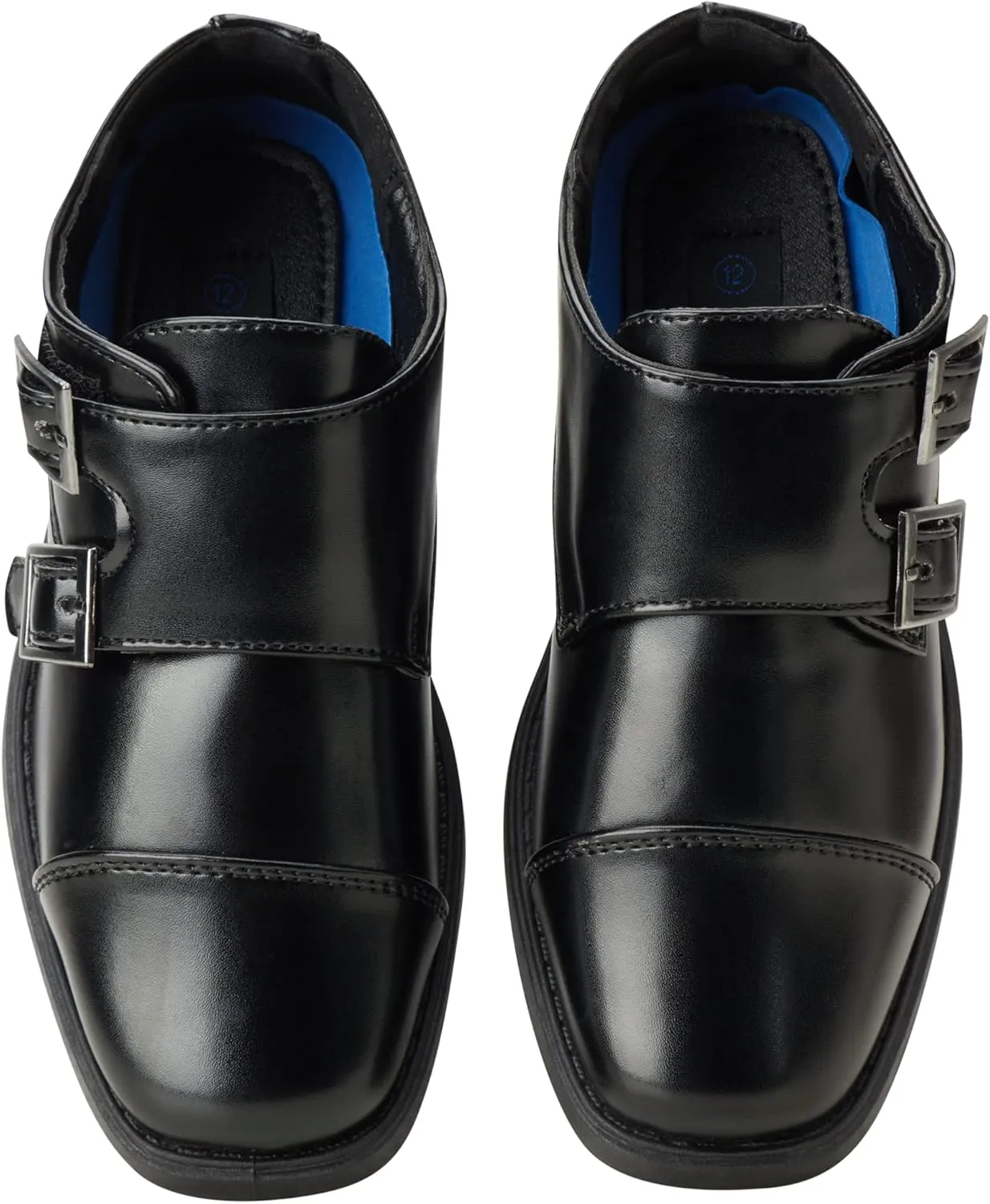 Josmo Boy’s Dress Shoes – Hook and Loop Double Monk Strap Cap Toe Oxford Loafers (Little Kid/Big Kid)