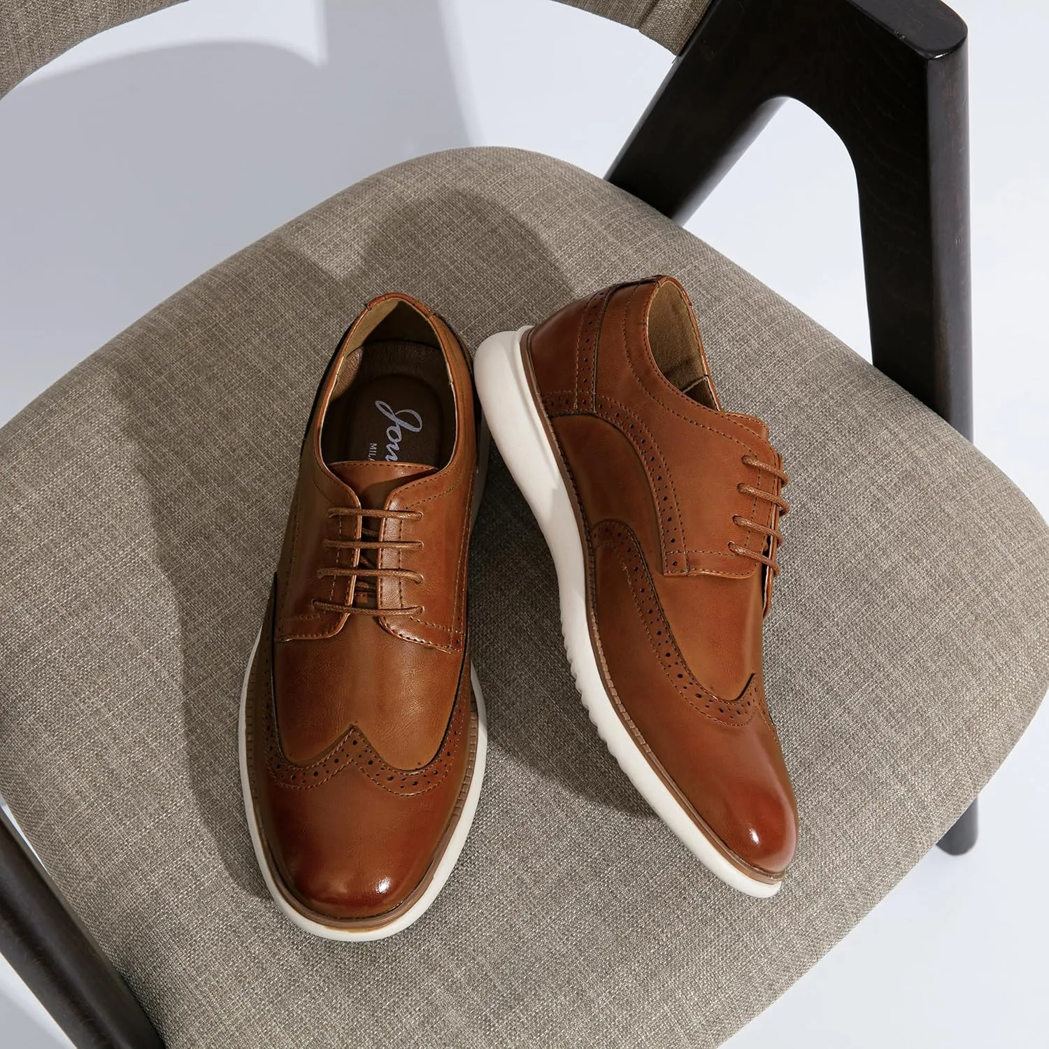 Jousen Men's Dress Shoes Brogue Formal Lace Up Oxfords Shoes