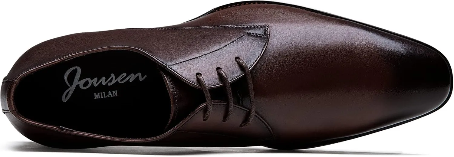 Jousen Men's Dress Shoes Leather Formal Business Oxford Derby Shoes Brogue Wingtip Retro Dress Shoes for Men