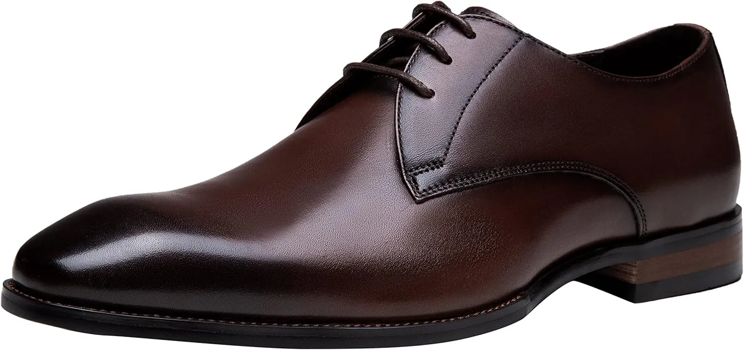 Jousen Men's Dress Shoes Leather Formal Business Oxford Derby Shoes Brogue Wingtip Retro Dress Shoes for Men