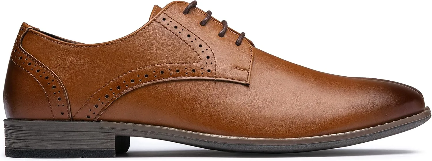 Jousen Men's Oxford Plain Toe Dress Shoes Classic Formal Derby Shoes