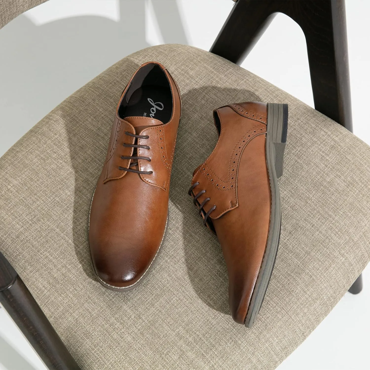 Jousen Men's Oxford Plain Toe Dress Shoes Classic Formal Derby Shoes
