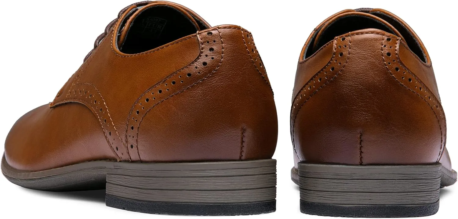 Jousen Men's Oxford Plain Toe Dress Shoes Classic Formal Derby Shoes