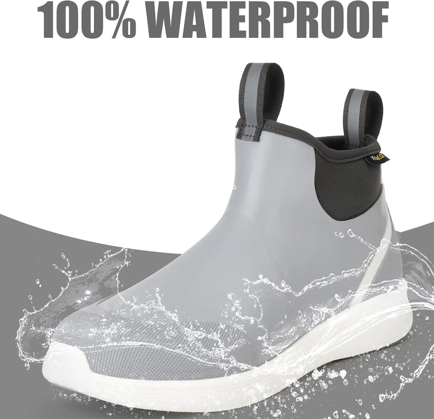 Kalkal Fishing Rain Boots for Men, Anti-Slip Waterproof Deck Boots, Durable Insulated Mud Booties for Gardening Fishing Boating, and Camping (Size 6-13)