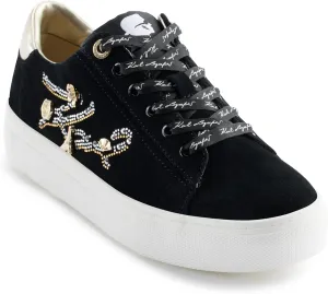Karl Lagerfeld Paris Women's Cate Sayings Everyday Lace Up Sneaker