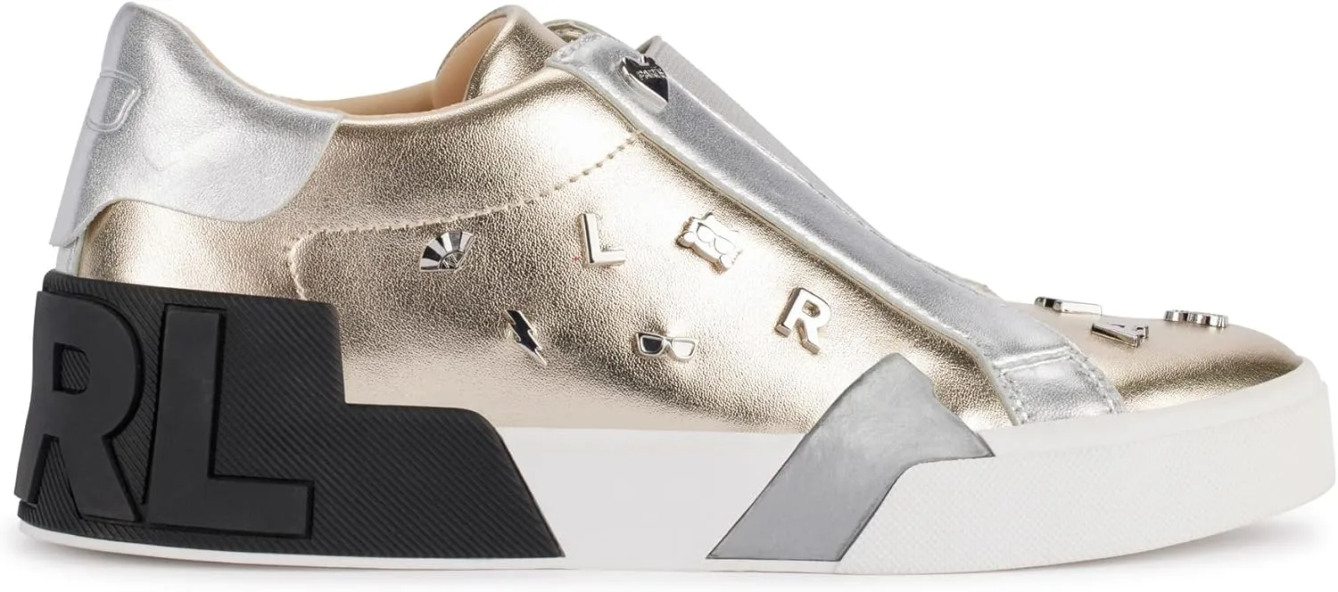KARL LAGERFELD womens Mavise Pins Everyday Lace Up Sneaker