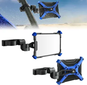 KEMIMOTO Billet Aluminum UTV Side Mirrors For 1.65"-2" Roll Cage Bar Compatible with Polaris RZR Can Am Maverick X3 Talon Teryx Mule SXS Side View Mirror Blue