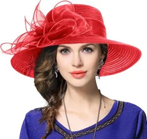 Kentucky Church Derby Dress Cloche Hat Sweet Cute Floral Bucket Hats