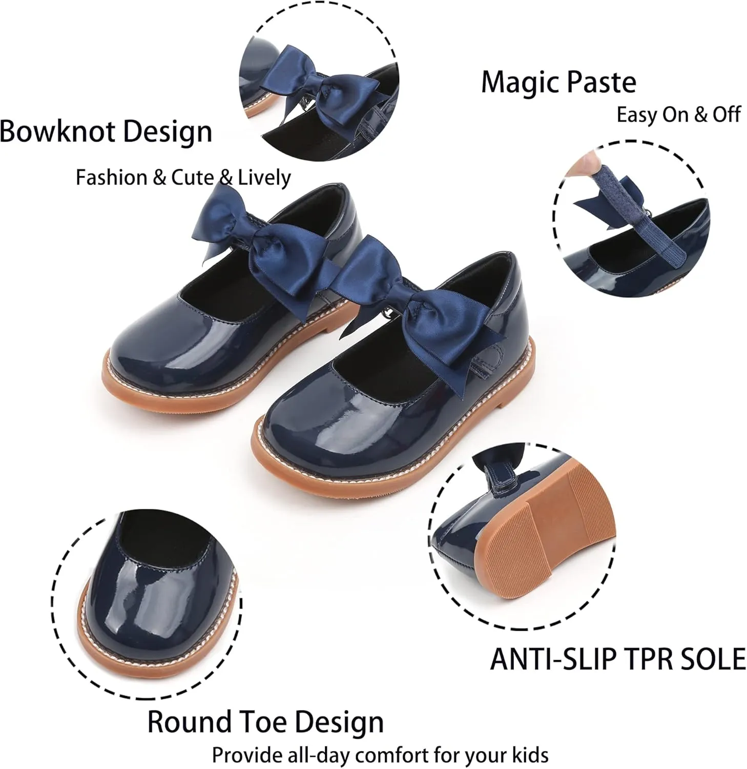 Kiderence Toddler Little Girl Mary Jane Dress Shoes School Oxford for Girls Flats