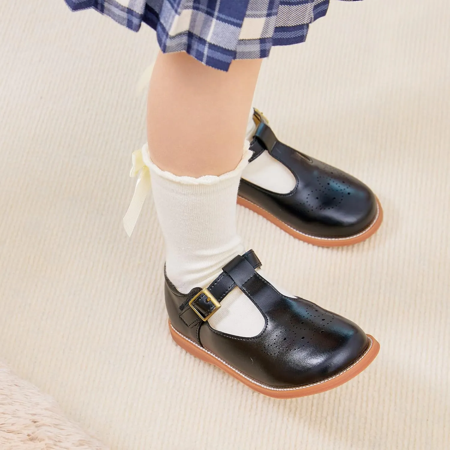 Kiderence Toddler Little Girls Mary Jane Dress Shoes School Oxford for Girls Flats