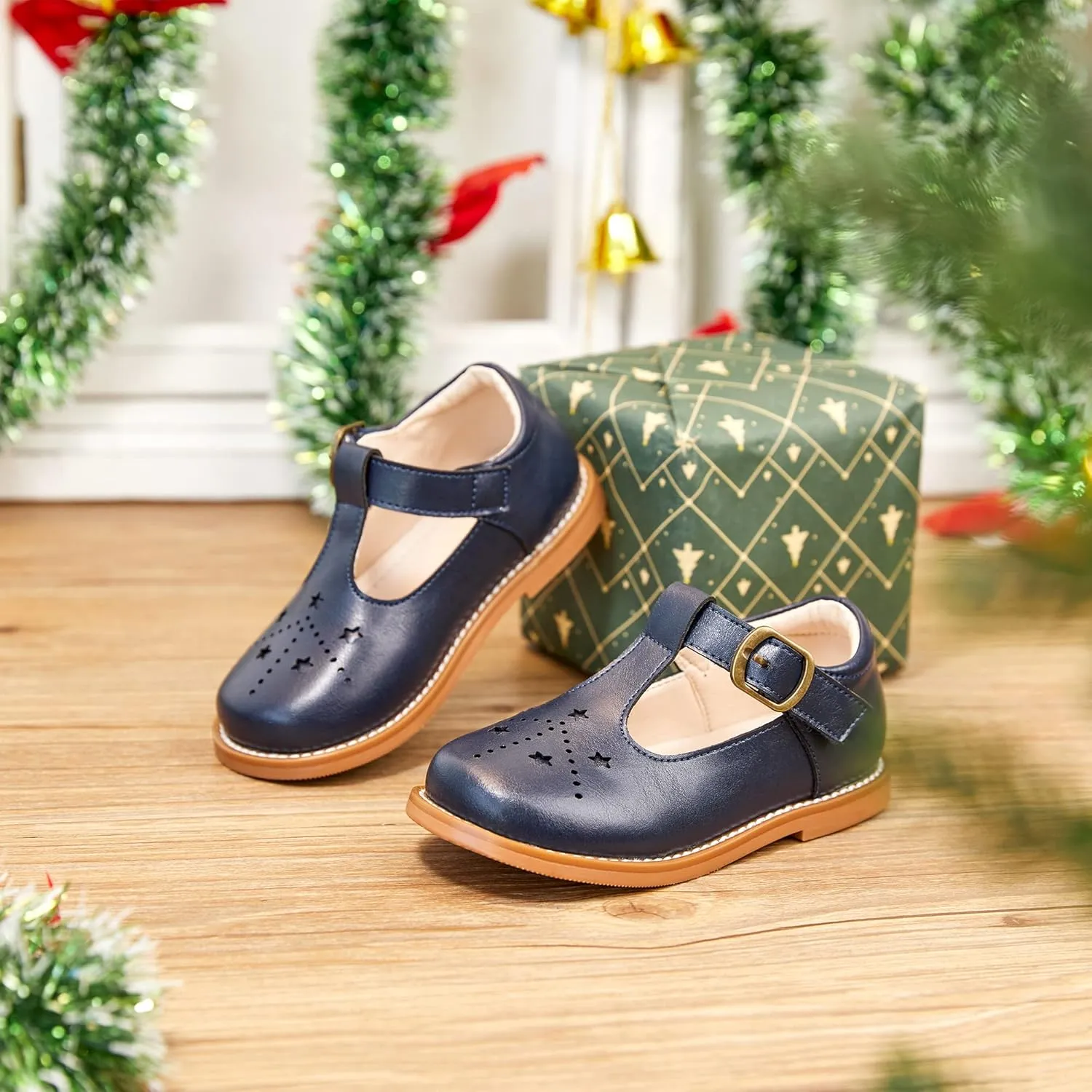 Kiderence Toddler Little Girls Mary Jane Dress Shoes School Oxford for Girls Flats