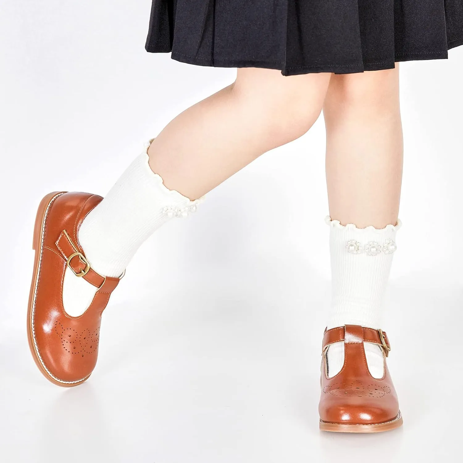 Kiderence Toddler Little Girls Mary Jane Dress Shoes School Oxford for Girls Flats