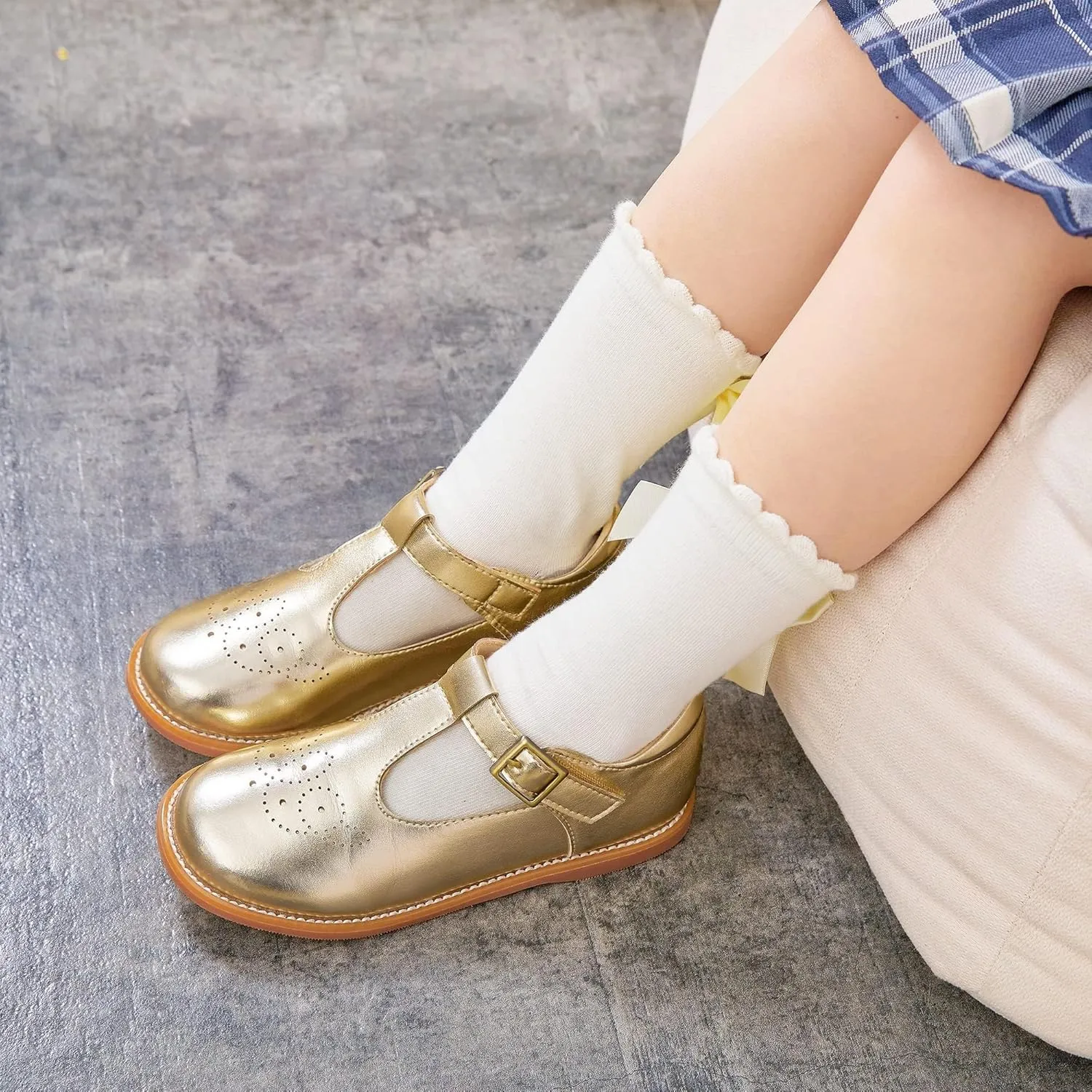 Kiderence Toddler Little Girls Mary Jane Dress Shoes School Oxford for Girls Flats
