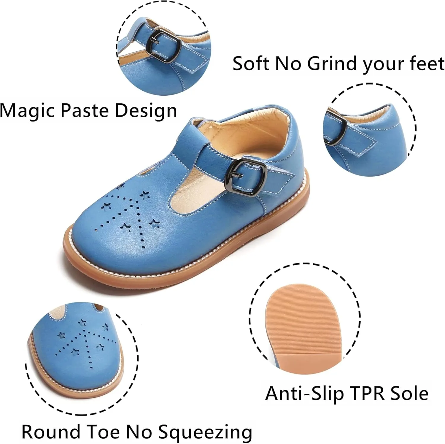 Kiderence Toddler Little Girls Mary Jane Dress Shoes School Oxford for Girls Flats