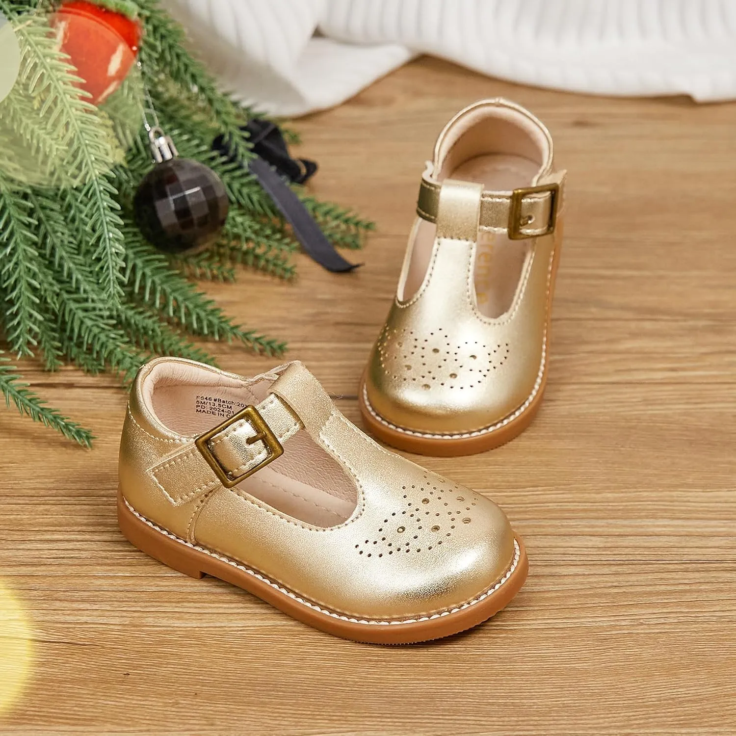 Kiderence Toddler Little Girls Mary Jane Dress Shoes School Oxford for Girls Flats