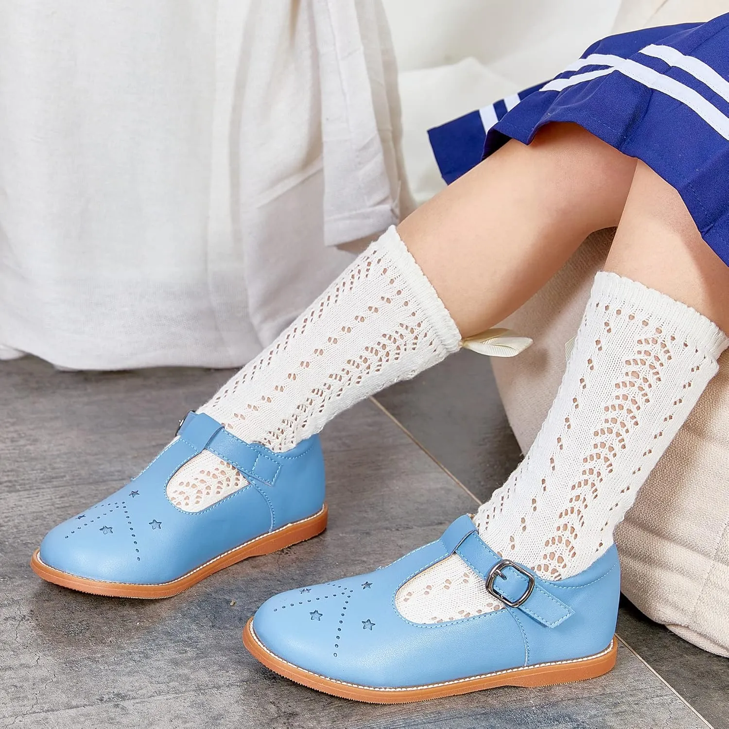 Kiderence Toddler Little Girls Mary Jane Dress Shoes School Oxford for Girls Flats