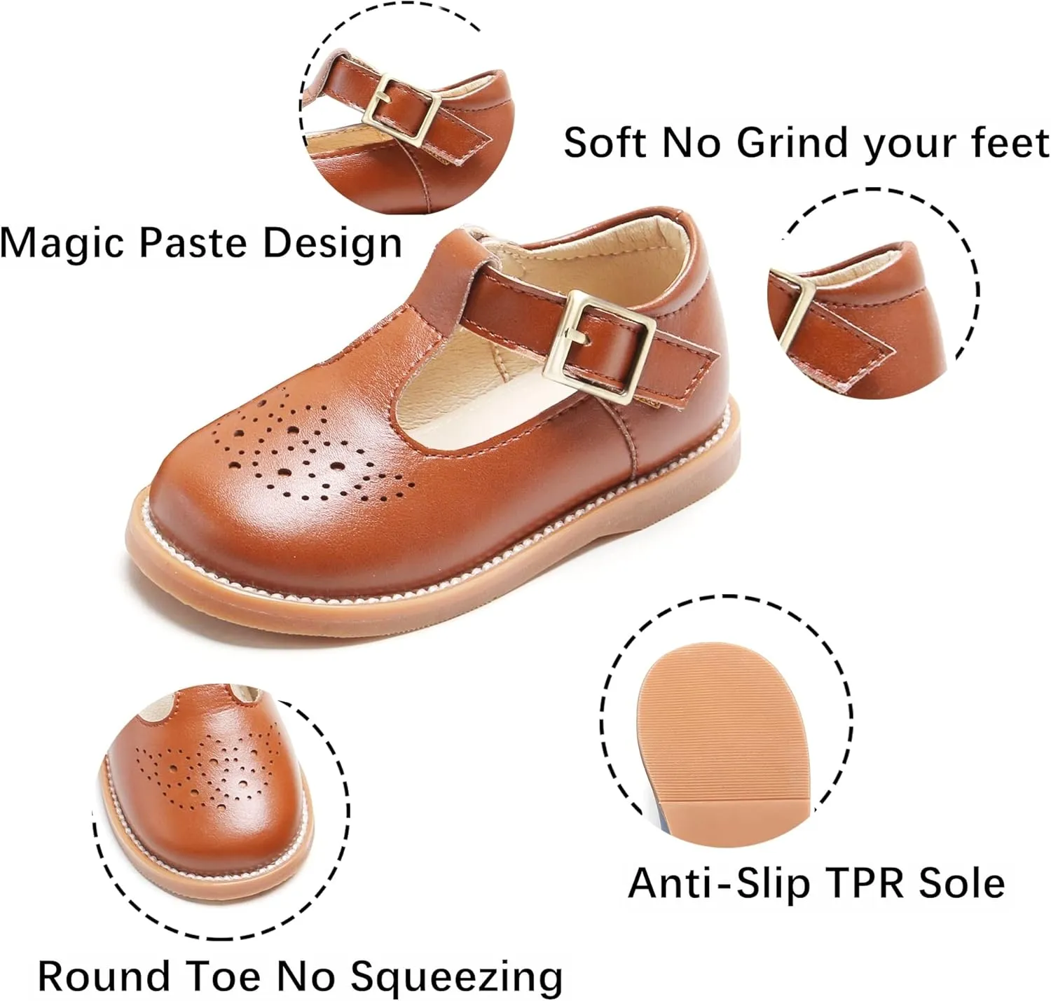 Kiderence Toddler Little Girls Mary Jane Dress Shoes School Oxford for Girls Flats