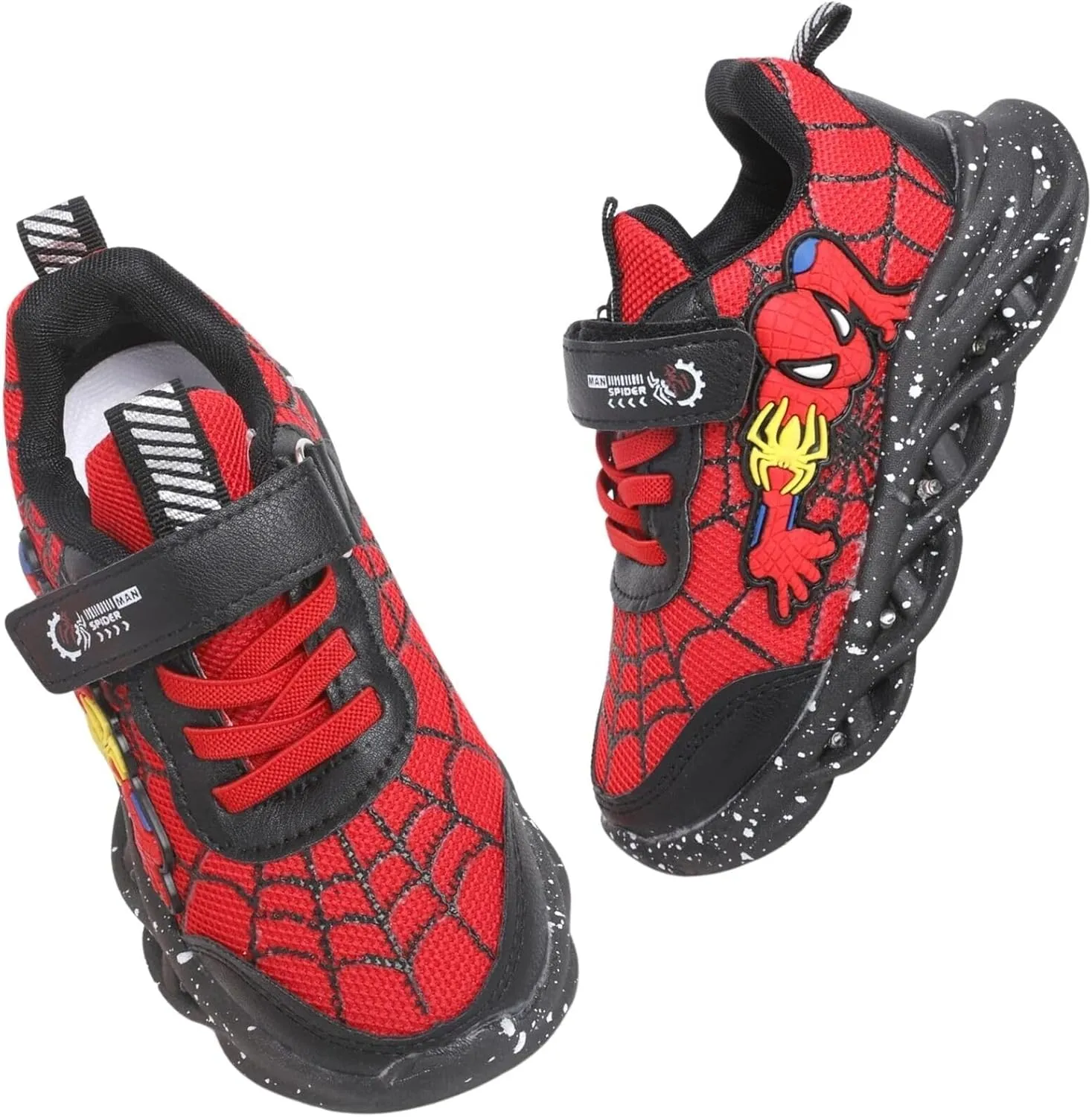 Kids Light Up Shoes Baby Toddler Boys Trainers Luminous Flashing Cartoon Athletic Running Sport Sneaker