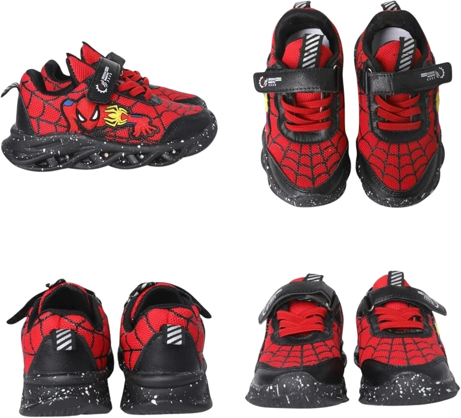Kids Light Up Shoes Baby Toddler Boys Trainers Luminous Flashing Cartoon Athletic Running Sport Sneaker