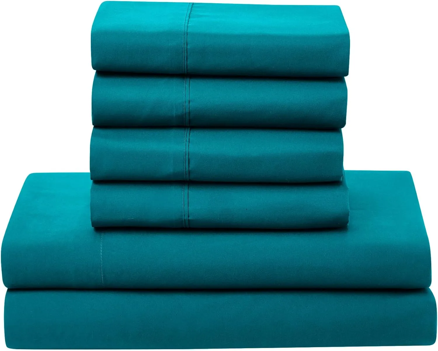 King Size Comforter Set with Sheets - 7-Piece Bedding Collection - 1 Comforter, 1 Fitted Sheet, 1 Flat, 4 Pillowcases - Deep Pocket - Soft & Breathable Premium Quality - Ideal for All Seasons, Teal
