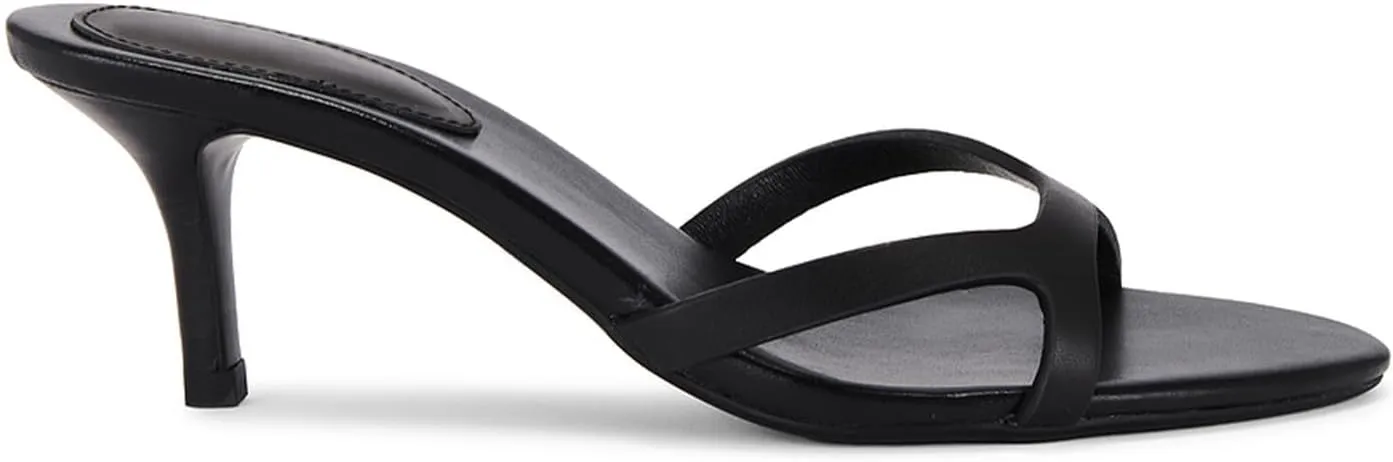 Kitten Heels for Women Single Strap Low Heel Open Toe Mule Shoes Non Slip Sandals